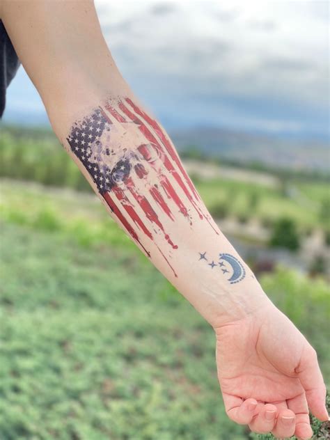 meaningful patriotic tattoos|american flag traditional tattoo.